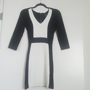French Connection black & white dress